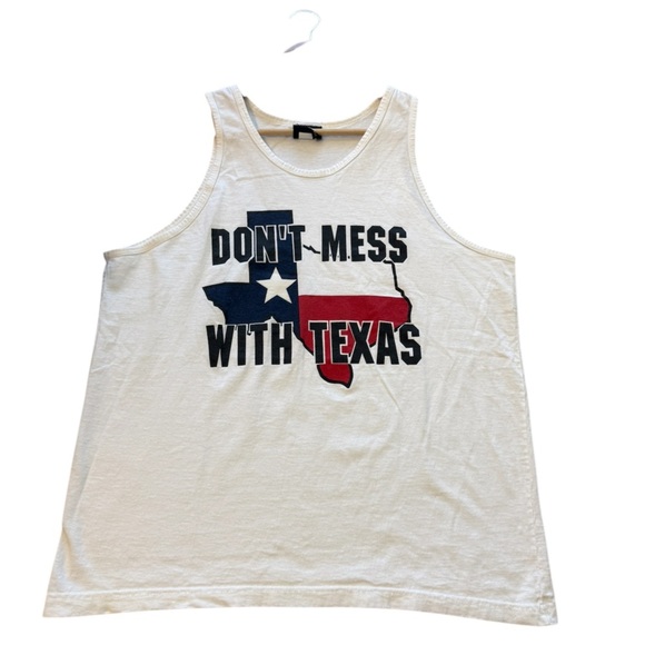 Maui and Sons VINTAGE L “Don’t mess with Texas” cotton White Tank - Picture 1 of 11